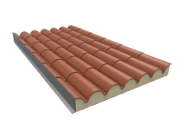 Panel sándwich rojo/madera